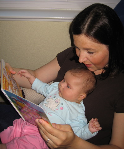 Mommy reading to Ari