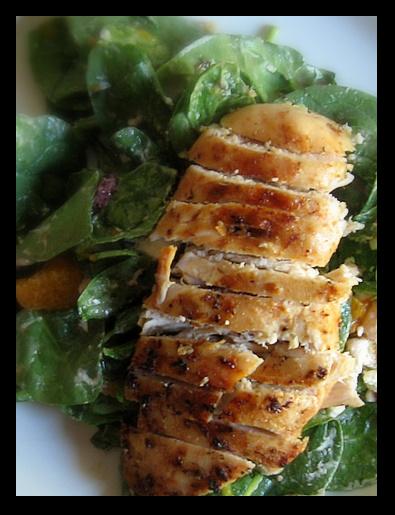 Grilled Chicken Over Spinach Salad 