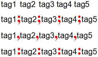 Example of tag delimiter problem